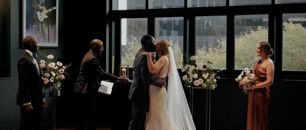 Videography for Wedding Dallas | Austin Wedding Videography | Molly and Oliver | - Molly and Oliver sharing their first kiss as husband and wife